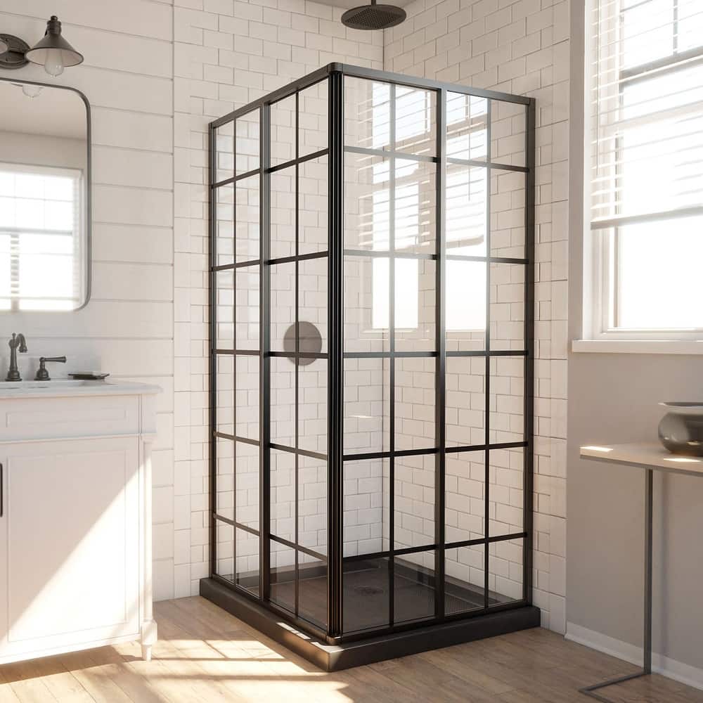 DreamLine French Corner 40 1/2 in. D x 40 1/2 in. W x 72 in. H Framed Sliding Shower Enclosure - 40.44" x 40.44"