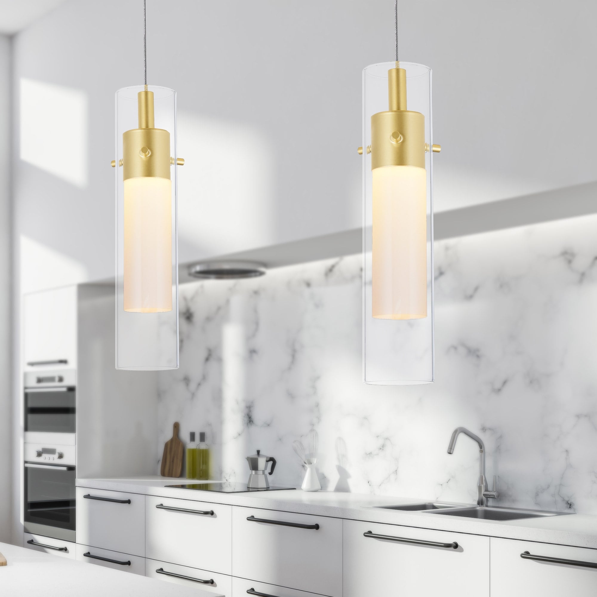 CWI Lighting Olinda Integrated LED 5in Satin Gold Mini Pendant - Satin Gold
