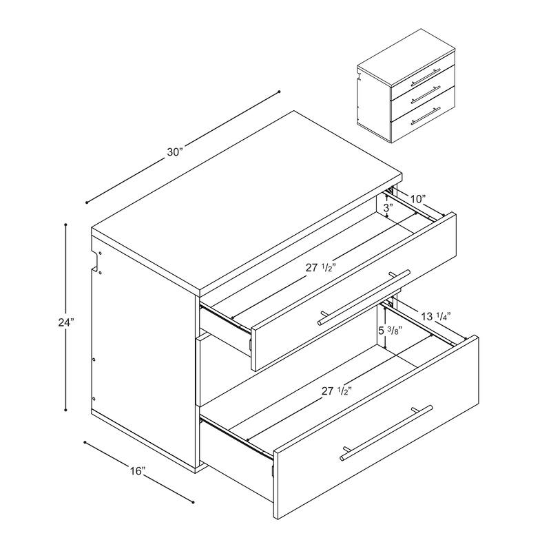 Prepac HangUps 3-drawer Base Storage Cabinet