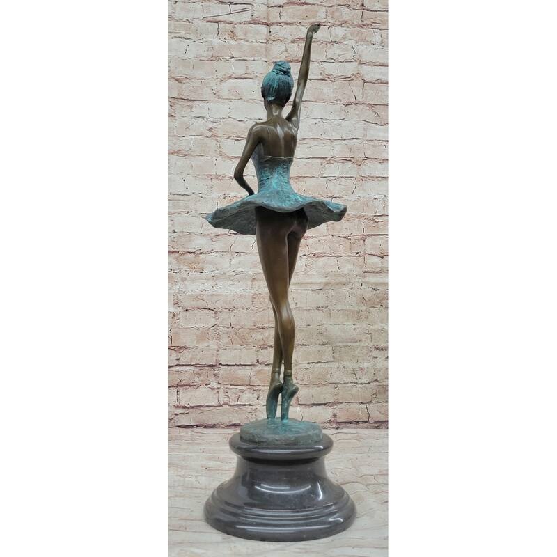 Hot Cast Bronze 4Th Position Ballerina Ballet Dancer Figure Statue Sculpture On Marble Base