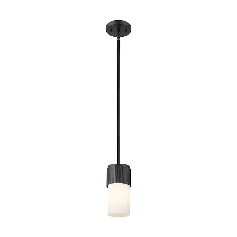 Innovations Lighting Bolivar - 1 Light 7" Stem Hung Pendant - Matte White/Matte Black