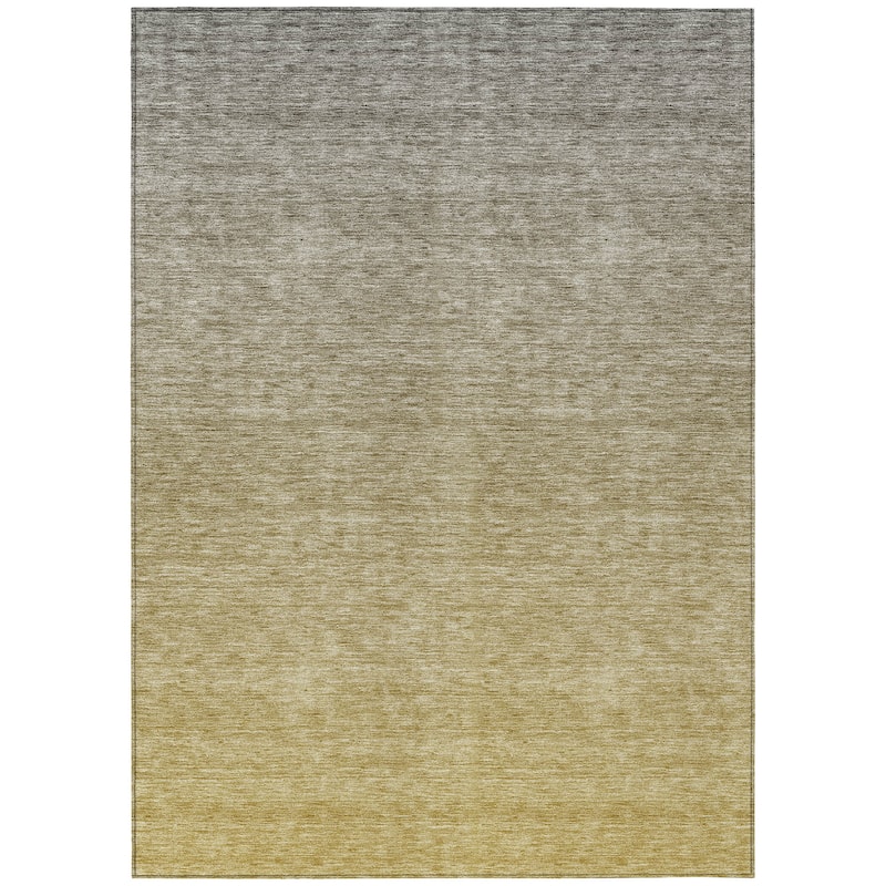 Machine Washable Indoor/ Outdoor Chantille Solid Ombre Rug
