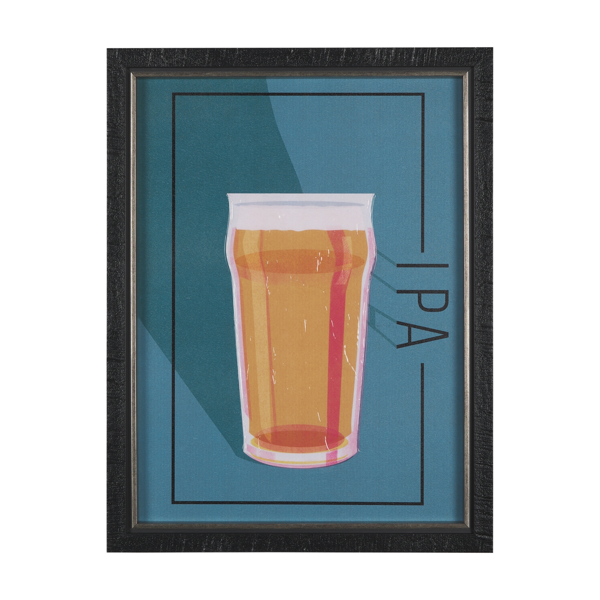 Mercana Beer Poster IPA by Mercana Studio a Hand Embellished Textured Framed Art Print