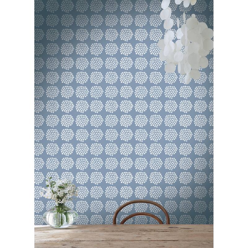 Marimekko Blue Puketti Peel & Stick Wallpaper