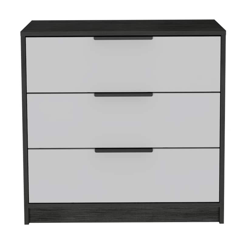 Wood Modern 3-Drawer Horizontal Dresser with Metal Handles