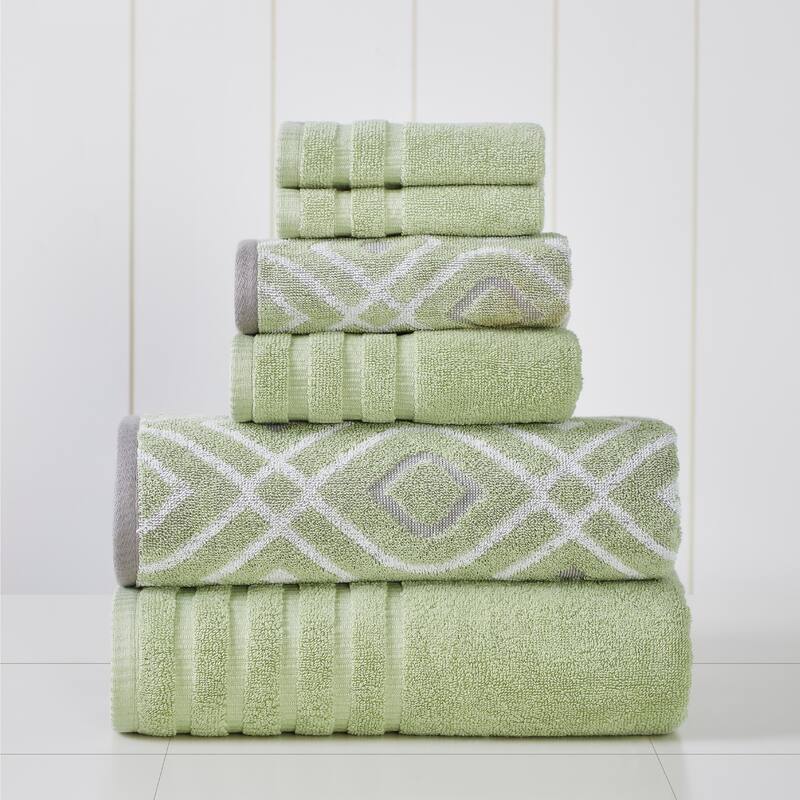 Modern Threads 6-Piece Yarn Dyed Oxford Towel Set - Sage
