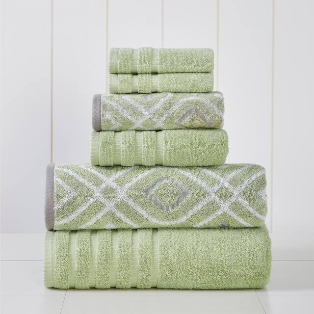 Modern Threads 6-Piece Yarn Dyed Oxford Towel Set - Sage