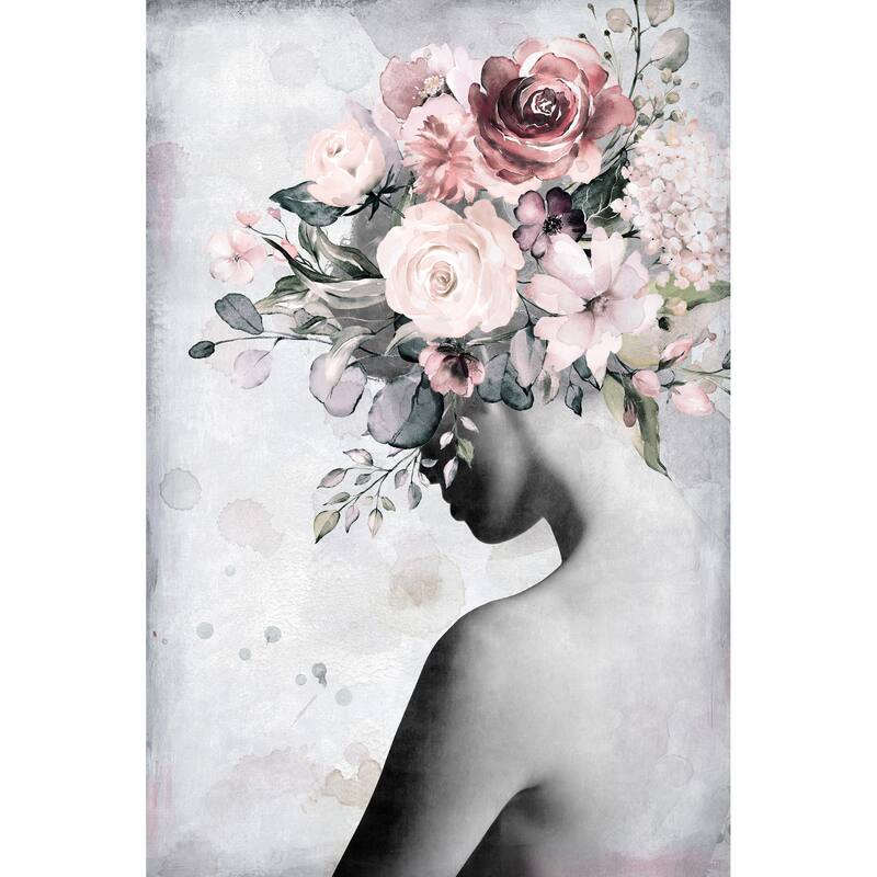 'Fresh Floral Crown' Painting Print on Wrapped Canvas