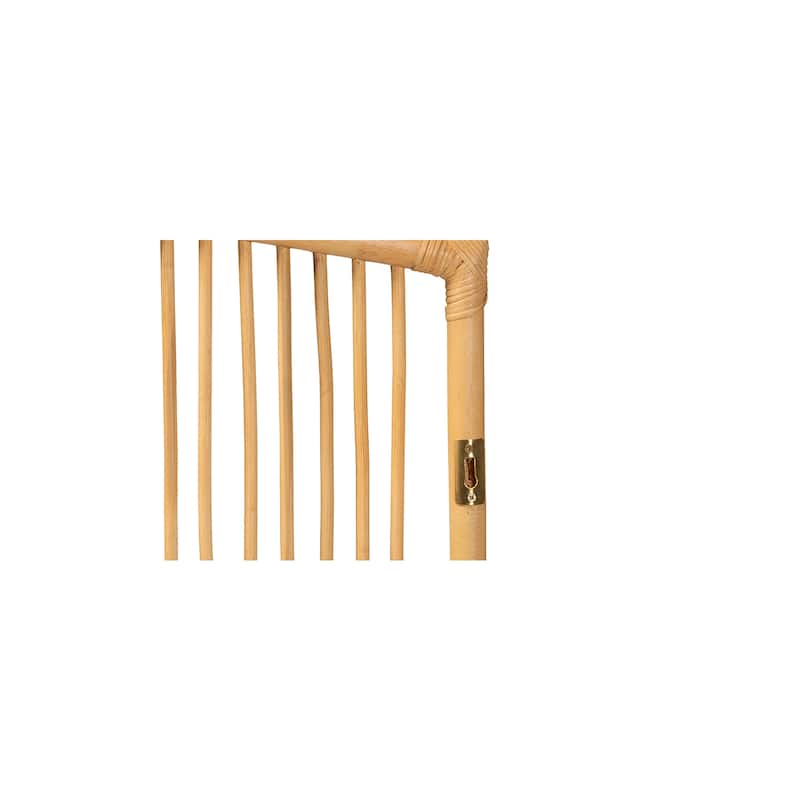 Rattan Headboard Wall Mount Modern Boho Bedroom Decor Natural Brown