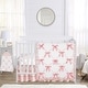 preview thumbnail 1 of 4, Sweet Jojo Designs Pink Bows Girl 4pc Nursery Crib Bedding Set White Bow Ruffles for Ballerina Ballet Dancer Princess Collection