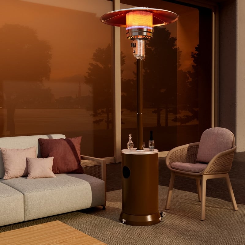 48000 BTU Propane Standing Patio Heater with Cover - N/A