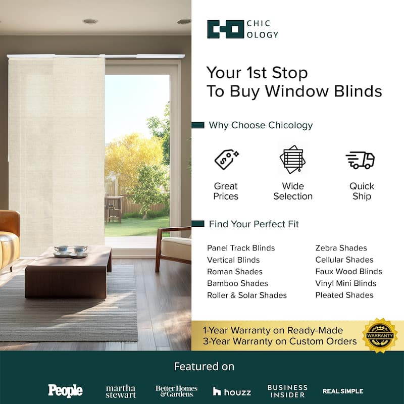 CHICOLOGY Adjustable Sliding Panels, 4-Rail Track, Light Filtering