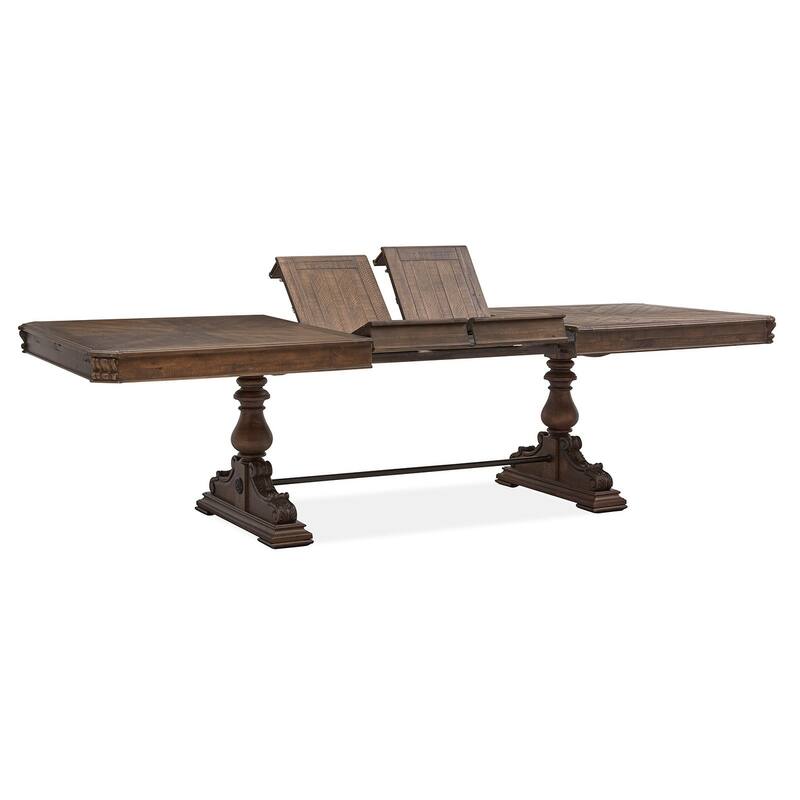 Magnussen Home Durango Willadeene Brown Extendable Trestle Dining Table - 41''W x 81''D x 30.5''H