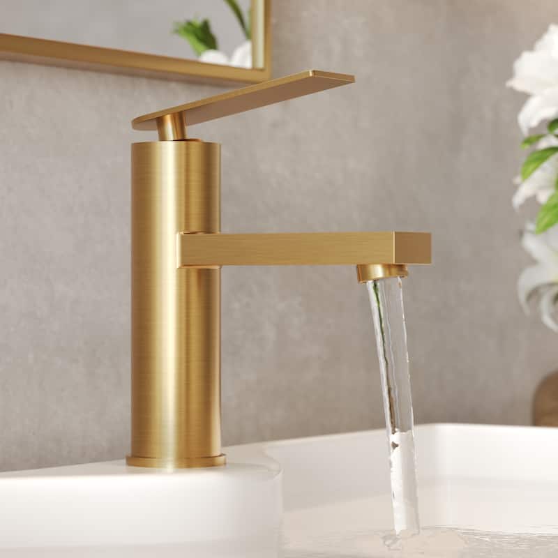 GRANDJOY 2-Pack Modern Single Handle Bathroom Vanity Faucet, Single-Hole Installation