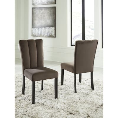 Signature Design by Ashley Zendalia Brown/Black Dining Upholstered Side Chair (Set of 2) - 19.5" W x 23.25" D x 38.5" H