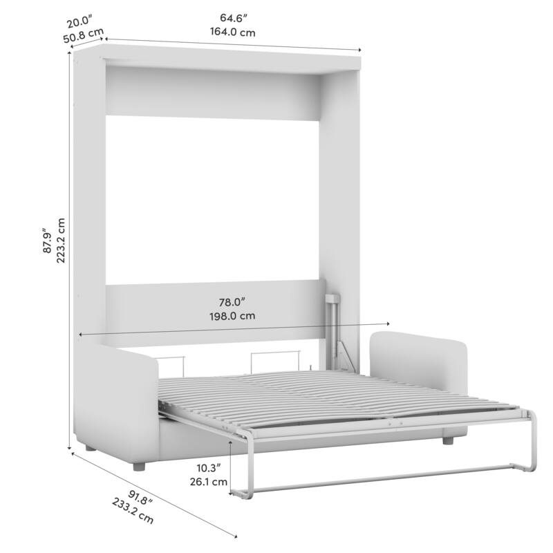 Bestar Nebula Space-Saving Murphy Bed with Sofa for Living Room