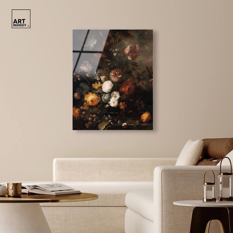 Shadowed Petal Secrets II Acrylic by Art Remedy, Ready to Hang