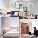 preview thumbnail 7 of 5, 15 ft clear cord hanging light flower pendant light linen fabric kitchen island light