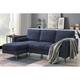 Blue+Grey 86'' Chenille Sectional Sofa, Reversible Chaise, Comfortable ...