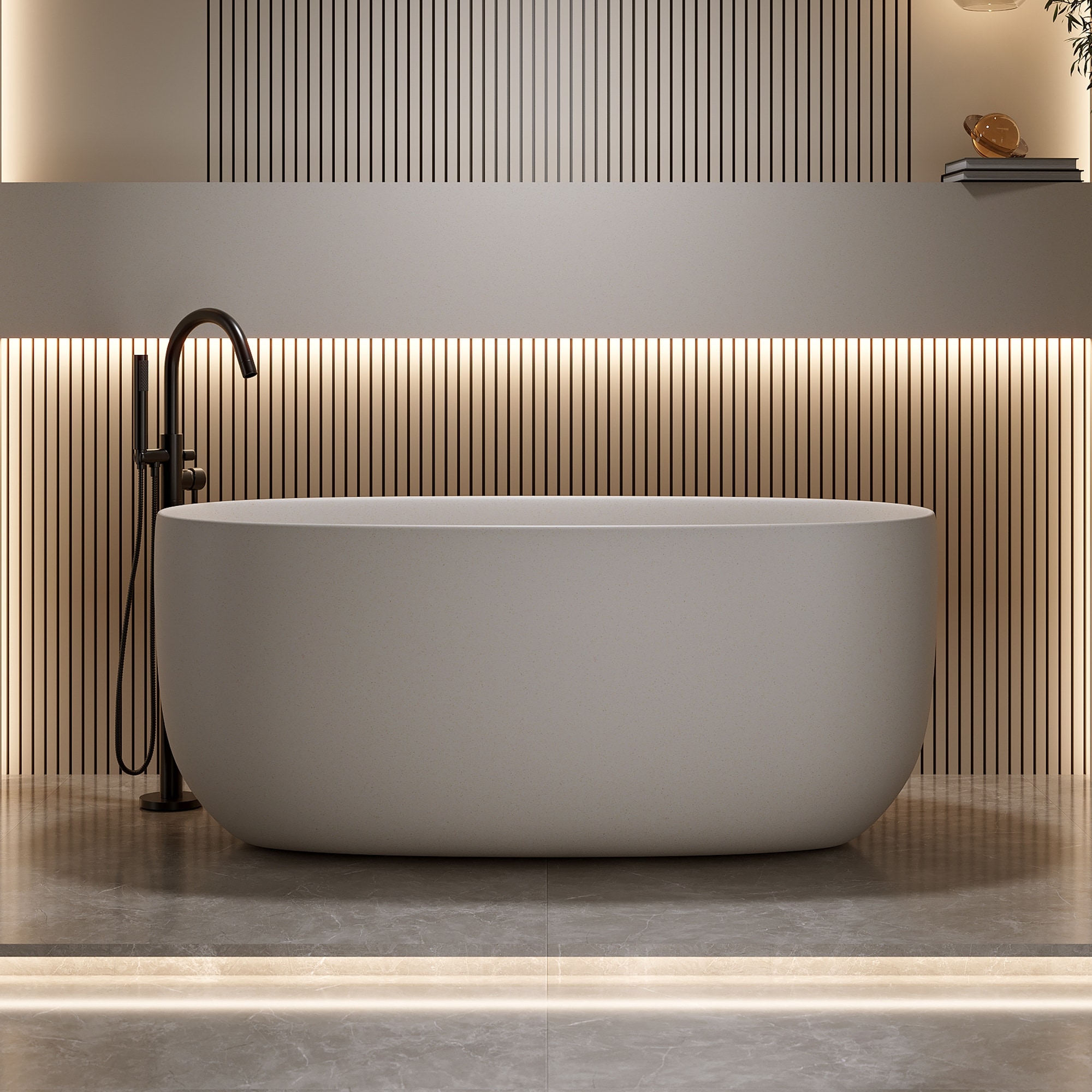 51''Freestanding Bathtub Soaking with Overflow and Pop-up Drain