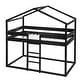 preview thumbnail 50 of 54, House Bed Twin Over Twin Bunk Bed Wood Platform Bed Frame