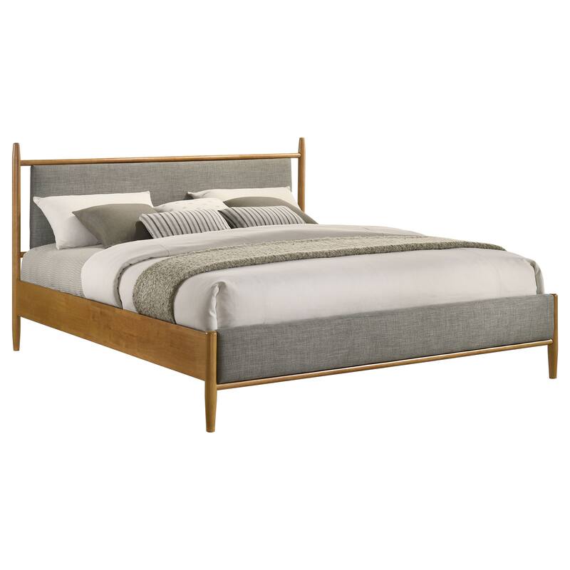 Mason 46-inch Panel Platform Bed Grey and Light Brown