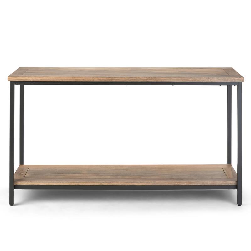 WYNDENHALL Rhonda SOLID MANGO WOOD and Metal 54 inch Wide Industrial Console Sofa Table - 54 W x 18 D x 30 H