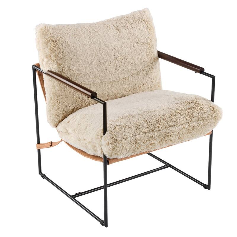 Lazy Chair - Rubber Wood Arms, Iron Frame (Living Room/Bedroom)