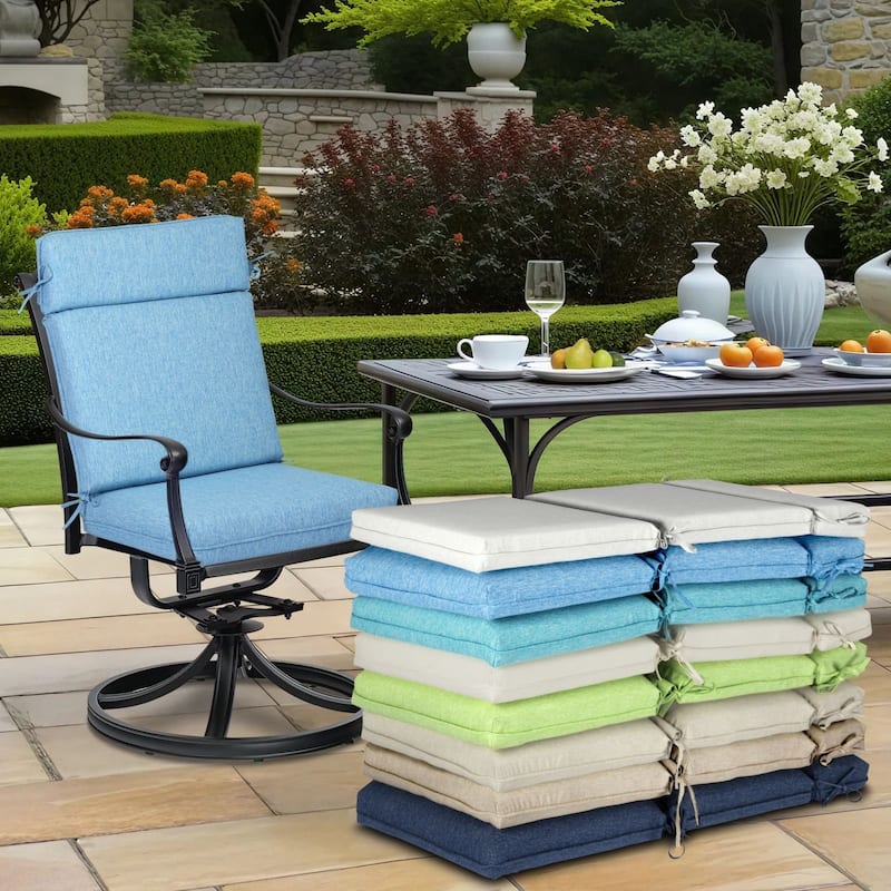 Aoodor Outdoor High Back Dining Chair Cushion Set, 44"x21"x3.2", Set of 4 - 44"x21"x3.2"