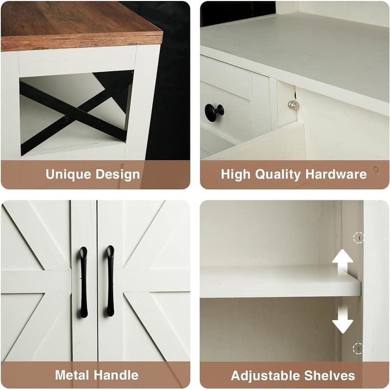 Freestanding Kitchen Pantry Cabinet - 11.6"D x 23"W x 42.5"H