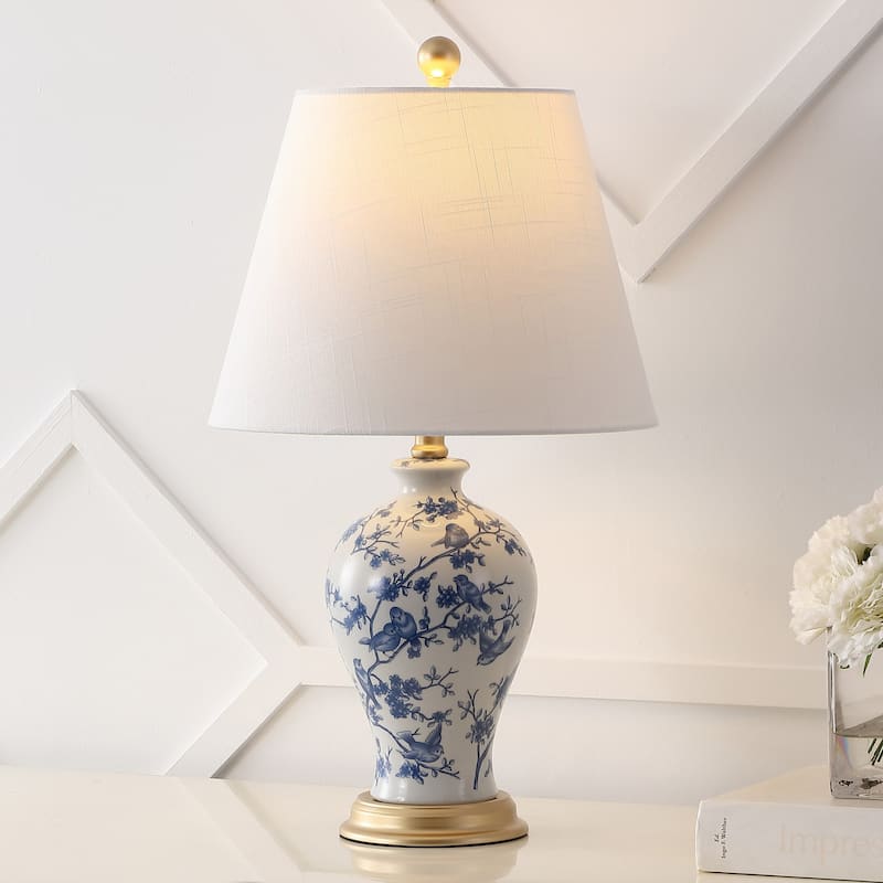 Grace 24" Floral LED Table Lamp, Multi/Brass by JONATHAN Y