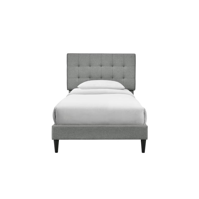 Ella by Ovis Upholstered Tufted Platform Bed Frame - stone - Twin