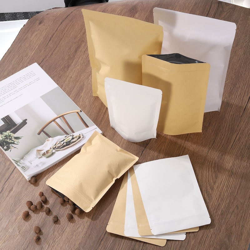 Kraft Paper Sealable Bags for Food Storage, Yellow