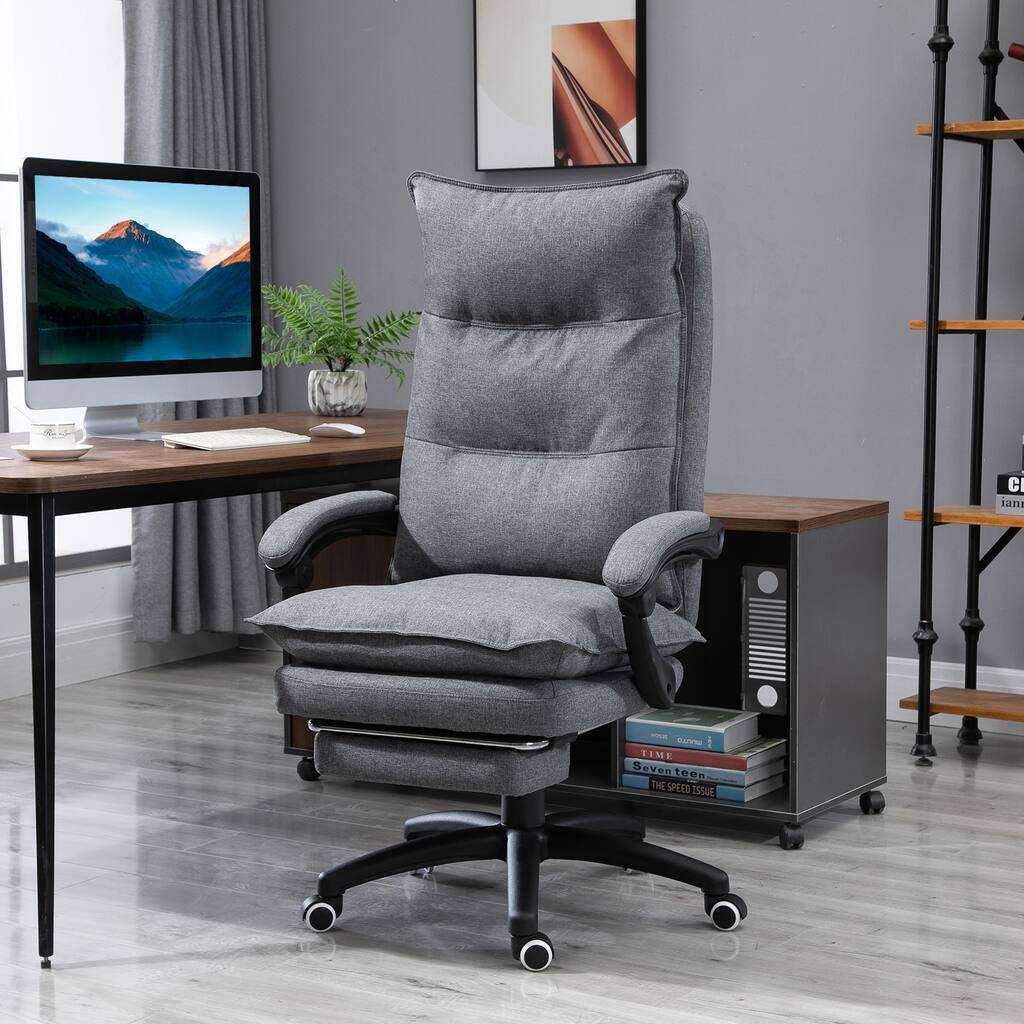 Simple Swivel Chair Lounge Chair with Footrest, Gaming Chair Computer Chair Reclining Chair with Padded Armrests