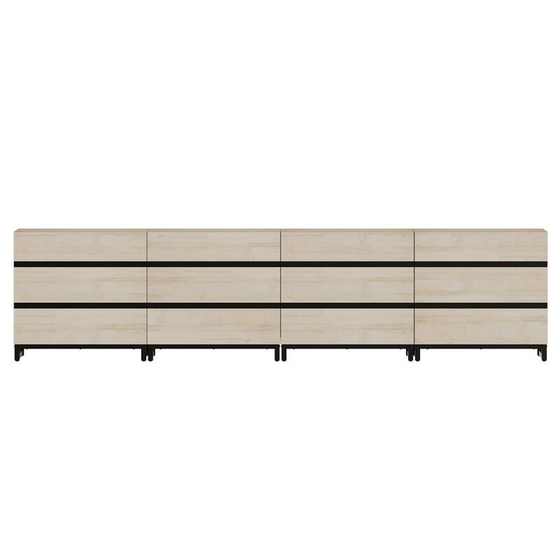 WAMPAT 4 in 1 Multifunctional Sideboard Buffet Cabinets, Modern Sideboard with 12 Drawers, Accent Storage Cabinet Table