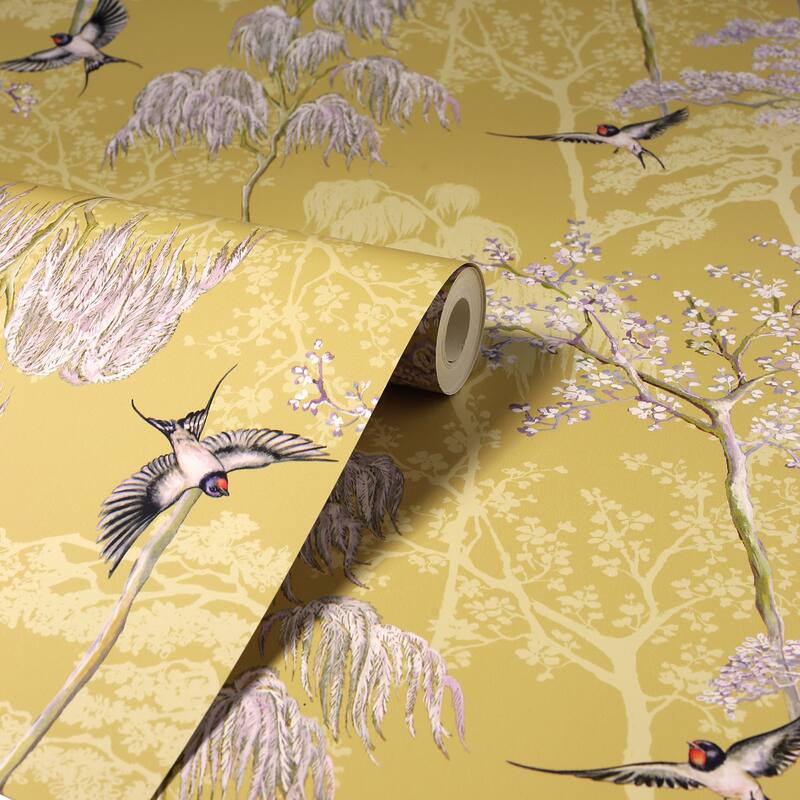 Arthouse Asuka Yellow Sparrow Forest Wallpaper