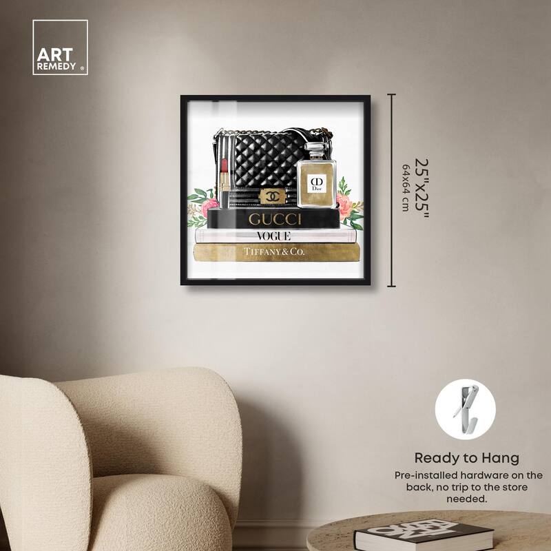 Luxury Paris Handbag and Books Shadowbox by Art Remedy