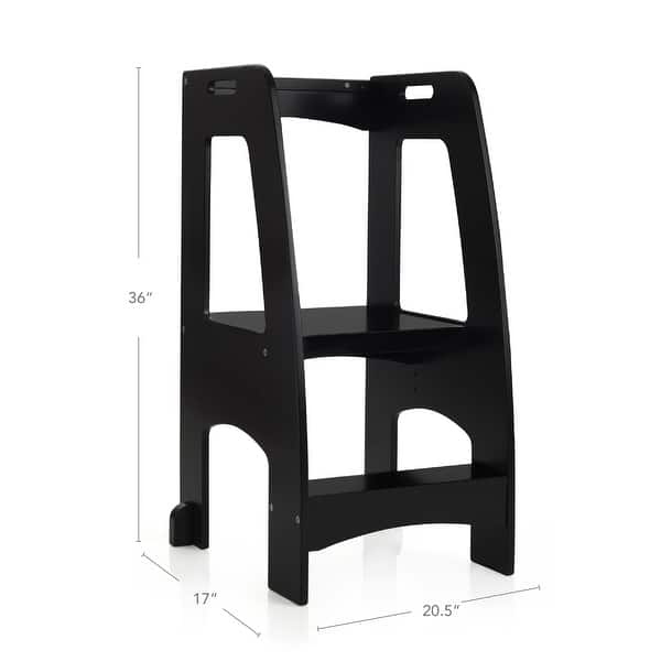 Guidecraft Step-up Kitchen Helper Grey Kids Stepstool