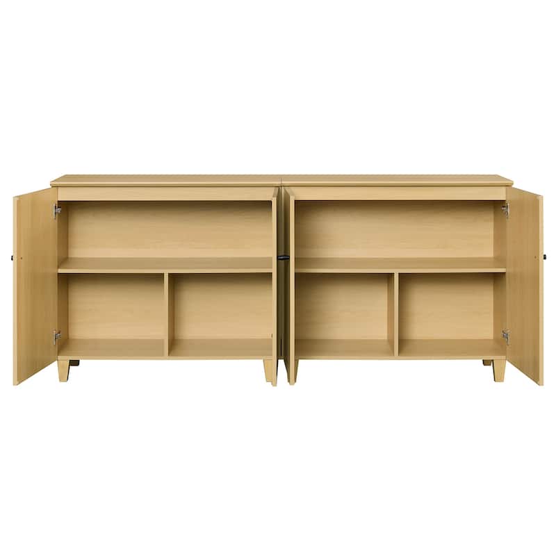 WAMPAT Modern TV Stand, Tall Entertainment Center with Doors