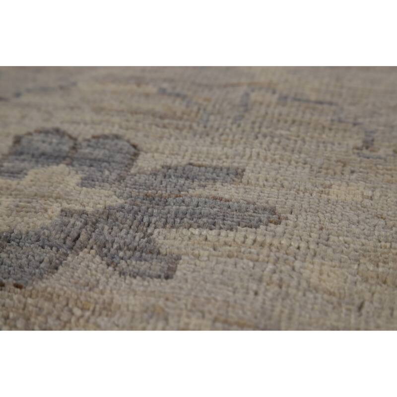 Hand Knotted Oriental 100% Wool Carpet Transitional All-Over Greys & Charcoal Oushak Area Rug - 11' 10'' X 8' 9''
