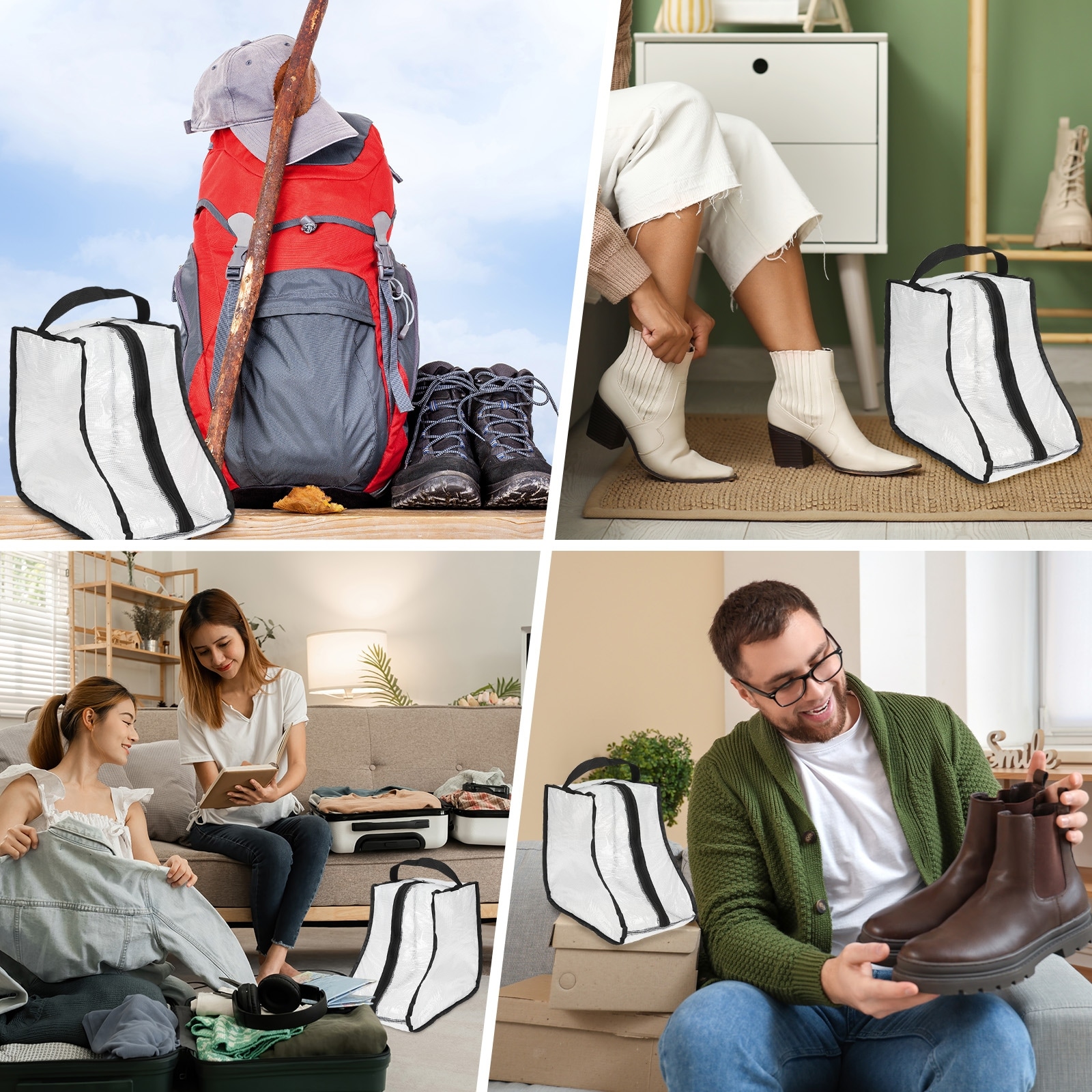 Boot Storage Bags - Portable Boot Carry Bag Waterproof Boots Protector with Handle for Travel & Daily Use