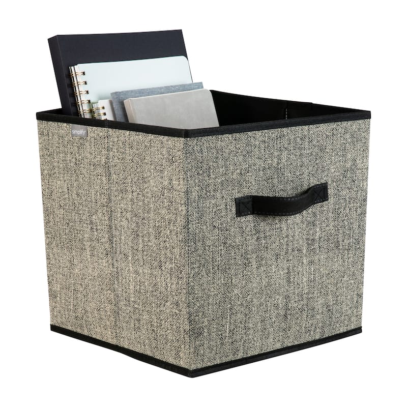 Simplify Black Plastic Storage Cube - L12x W12x H12