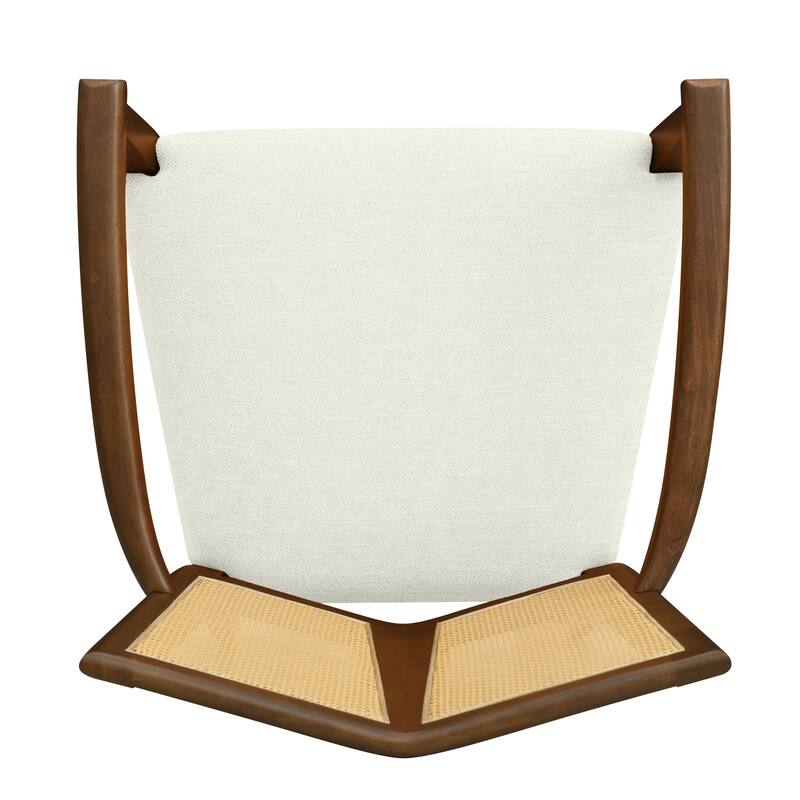 Christopher Knight Home - Harrison Mid-Century Upholstered Arm Dining Chair Set of 2 with Rattan Back