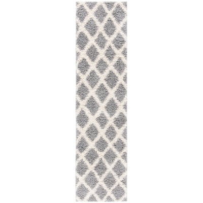 SAFAVIEH Dallas Shag Teja Trellis 1.5-inch Thick Rug - 2'3" x 8' Runner