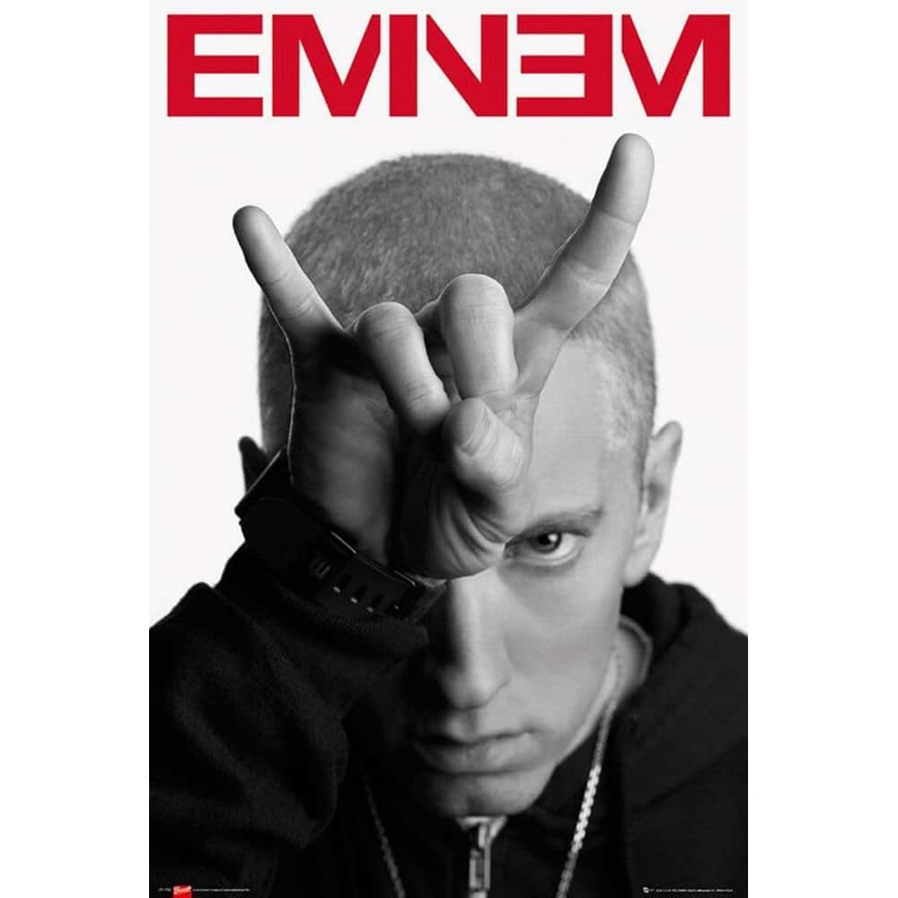 Eminem Horns Rap Art Poster - 24 x 36 Inch