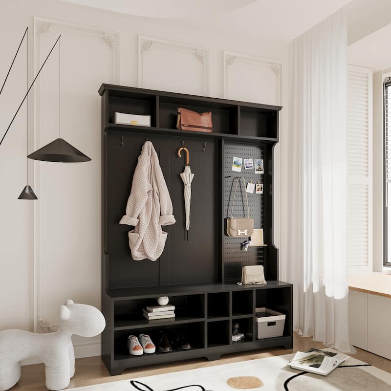 Hall Tree Entryway Bench with Shoe Bench