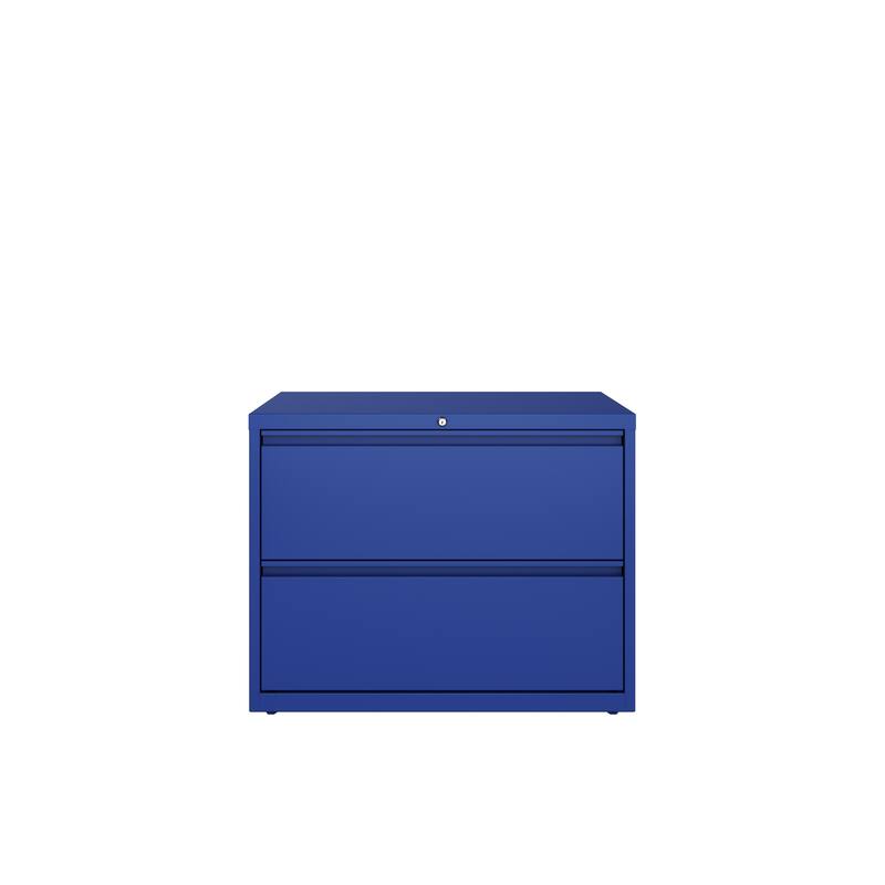 8000 Series 36" Wide 2-Drawer Lateral File Cabinet, Charcoal - Blue