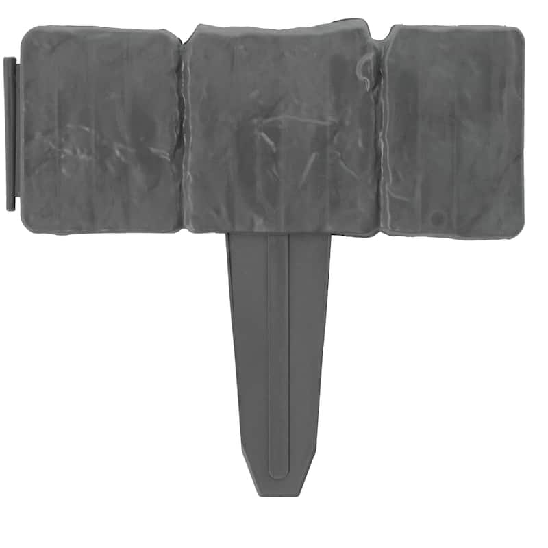 Cobbled Stone Outdoor Lawn Edging Gate 10pk Interlocking Stakes