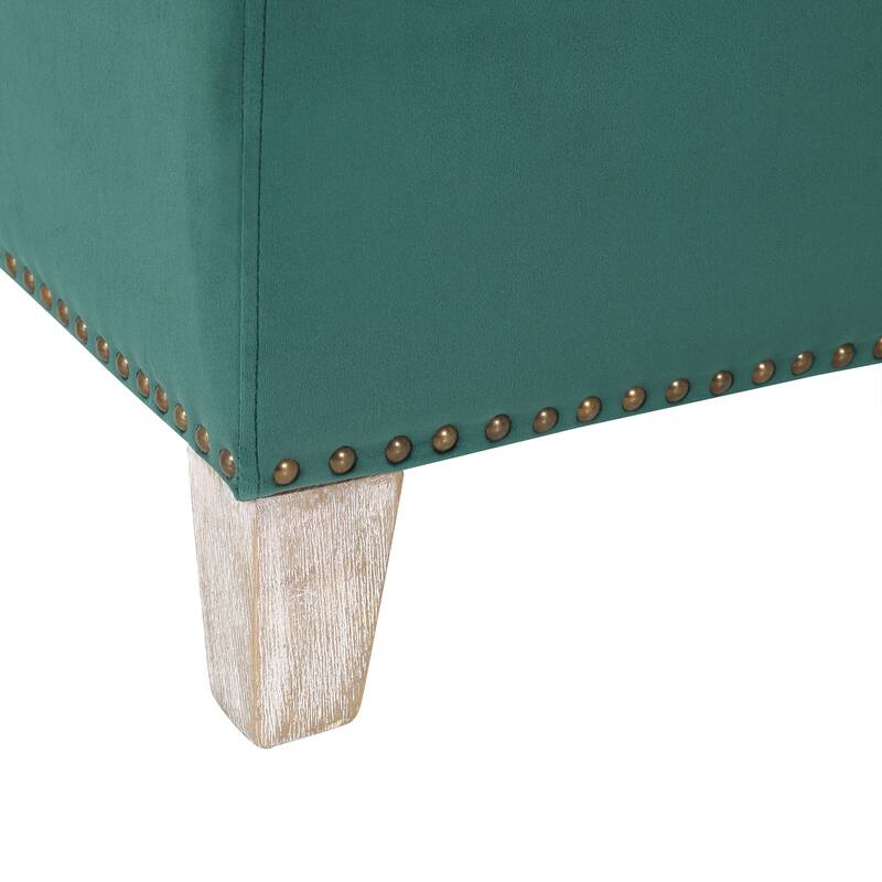 29.5" Wide Velvet Tufted Square Ottoman With Storage