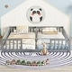 preview thumbnail 1 of 19, Double Twin Floor Bed Grey